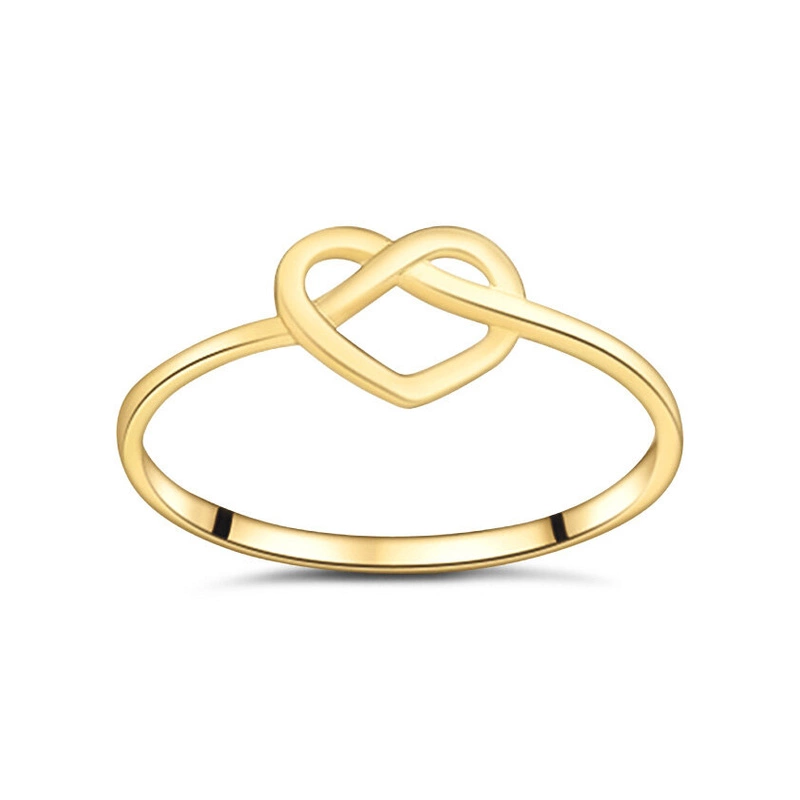 Złoty modny pierścionek 333 serce
