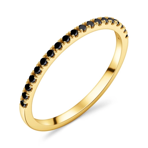 Złoty pierścionek 585 obrączka z czarnymi brylantami 0,17ct  (19 kamieni 0,0085ct)