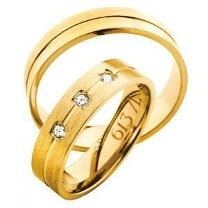 Obrączki ślubne Amare Promise złoto 585 matowa powłoka i cyrkonie 