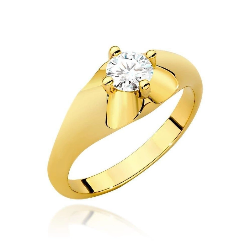 Złoty pierścionek zaręczyny próby 585 diament 0,50 ct