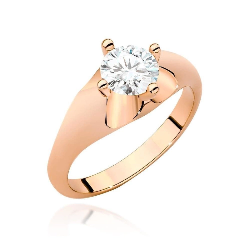 Złoty pierścionek zaręczyny 585 różowe zloto diament 0,70 ct