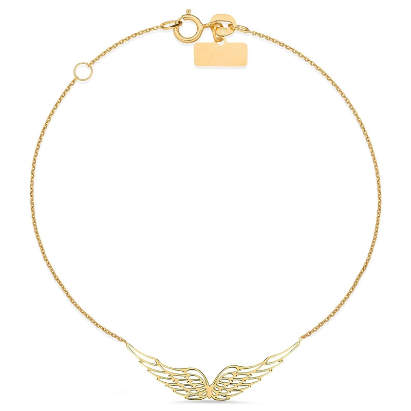 Pozłacana srebrna bransoletka 925 CELEBRYTKA skrzydło anioła