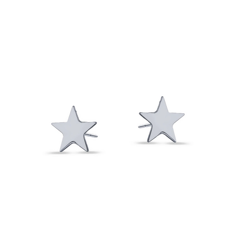 Srebrne kolczyki gwiazd 925 rodowana gwiazdka 7 mm