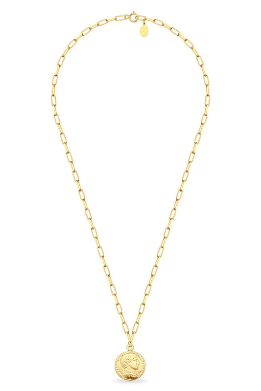 Srebrny naszyjnik 925 CHOKER złocony modny łańcuch MONETA