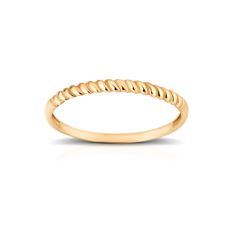 Złoty pierścionek 585 sznurkowy