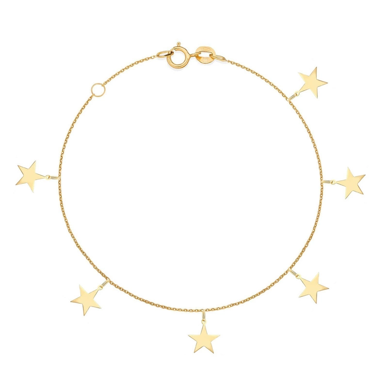 Złota bransoletka CHOKER 585 klasyczne gwiazdki
