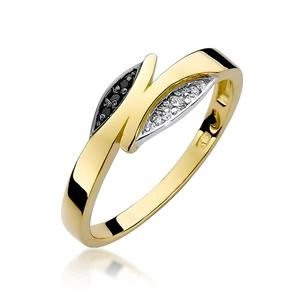 Złoty pierścionek zaręczynowy 585 z czarnym brylantem