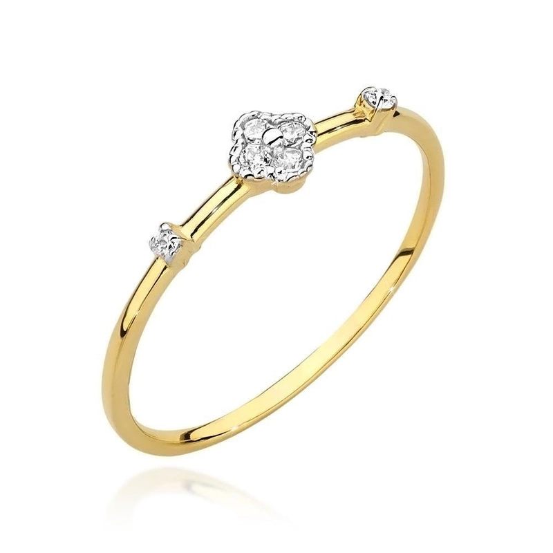 Złoty pierścionek 585 zaręczynowy z diamentem 0,06 ct