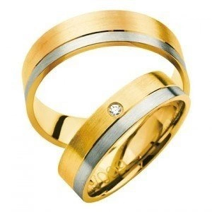 Obrączki ślubne dwukolorowe złoto 585 Amare Promise cyrkonia