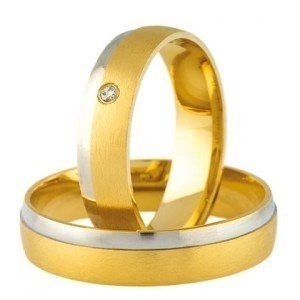 Obrączki modne dwukolorowe złoto 585 Amare Love Swepol
