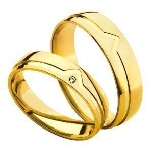 Ślubne obrączki 585 Amare Promise z zółtego złota