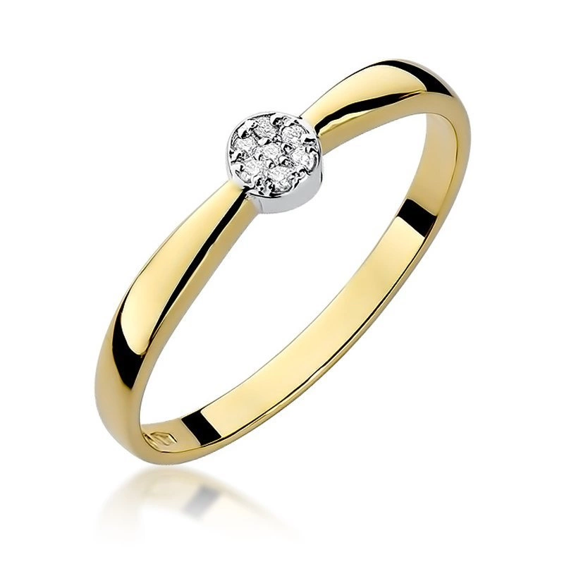 Złoty pierścionek zaręczynowy 585 brylant 0,04 ct