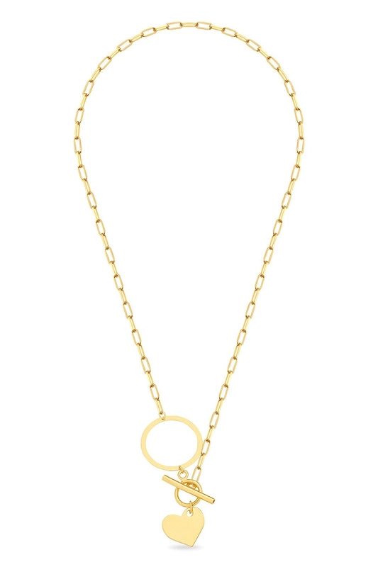 Srebrny naszyjnik 925 CHOKER złocony modny łańcuch SERCE Toggle