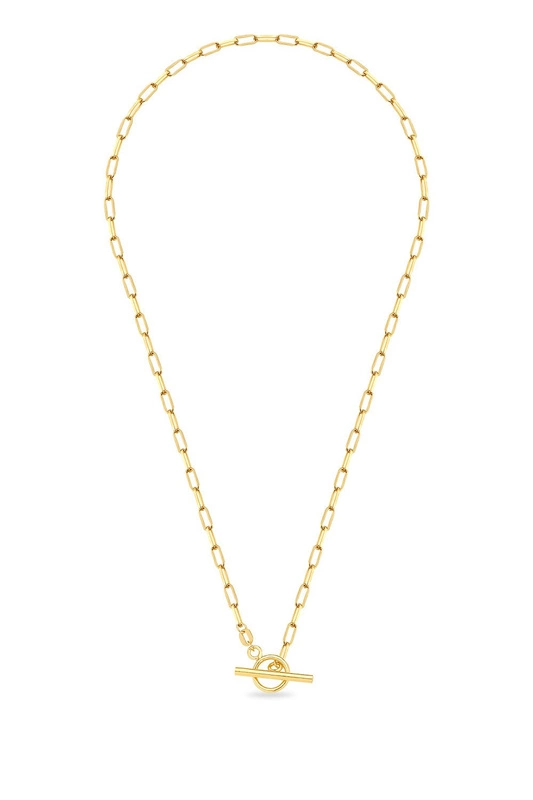 Srebrny naszyjnik 925 CHOKER złocony modny łańcuch Toggle