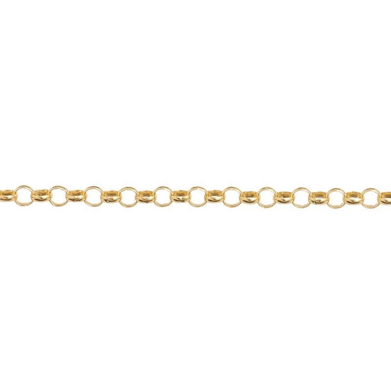Srebrny pozłacany łańcuszek ROLO 45 cm