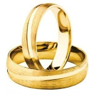 Obrączki ślubne 585 żółte złoto Amare Promise mat