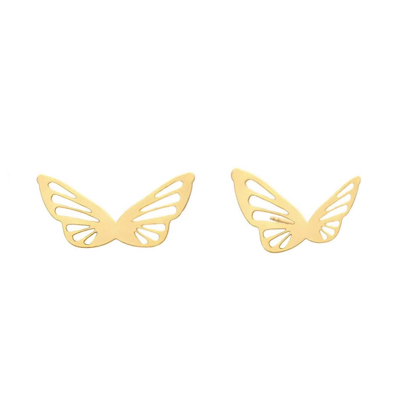 Złote kolczyki 333 ażurowe motylki