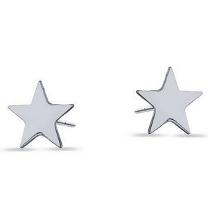 Srebrne kolczyki gwiazd 925 rodowana gwiazdka 7 mm