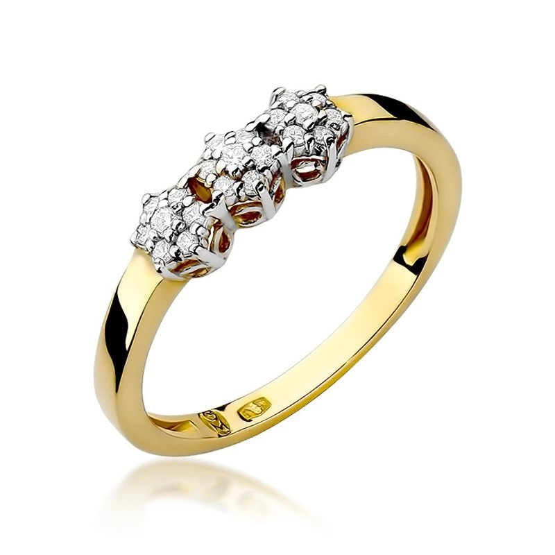 Złoty pierścionek zaręczynowy 585 brylant 0,12 ct