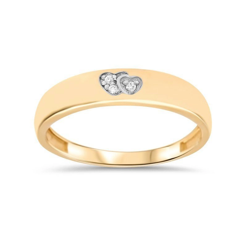 Złoty pierścionek zaręczynowy 585 serce ozdobione cyrkoniami