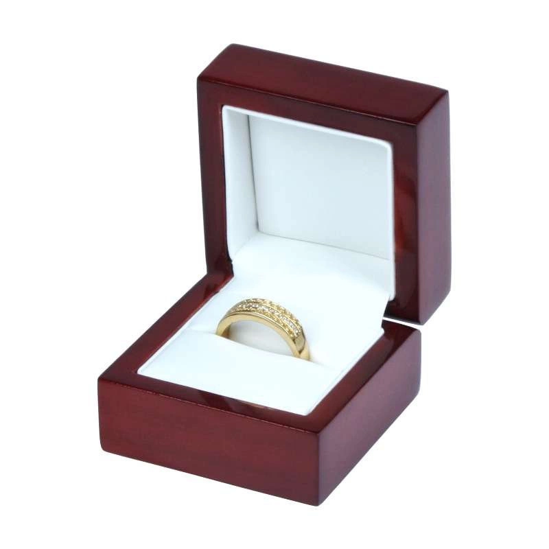 Eleganckie bordowe pudełko na pierścionek zaręczynowy/kolczyki