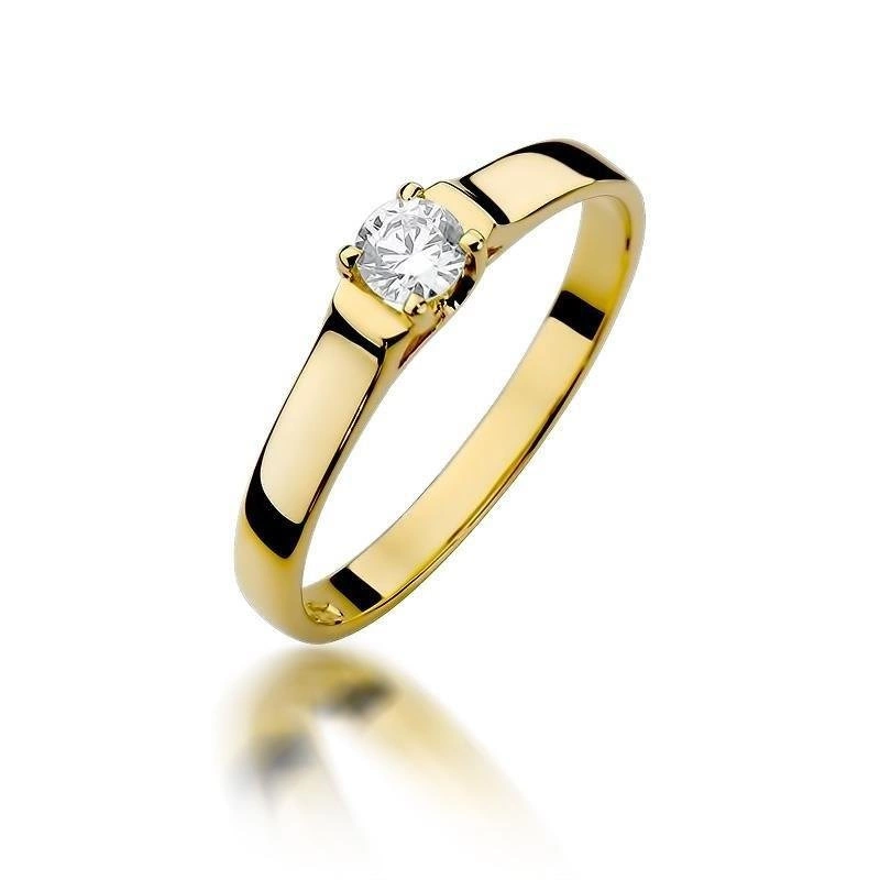 Pierścionek zaręczynowy ze złota 585 z diamentem 0,18 ct