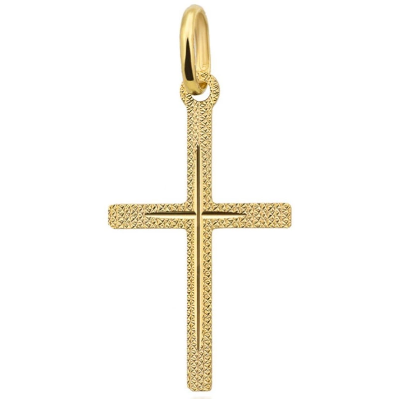 Złoty krzyżyk diamentowany zawieszka pr. 585 