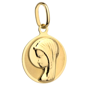Złoty medalik pr. 585 wisiorek Matka Boska w kółku