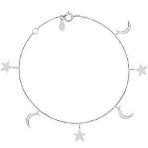 Srebrna rodowana bransoletka CHOKER 925 moon star