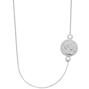 Srebrny naszyjnik gwiazd 925 rodowany rzymska moneta coin 