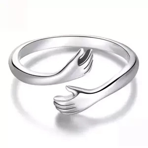 Srebrny pierścionek 925 obejmujące Dłonie