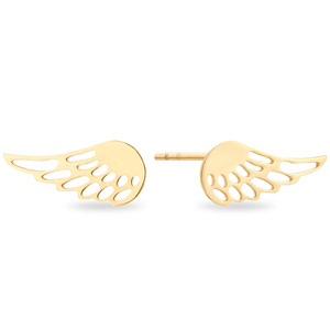 Złote kolczyki 585 ażurowe skrzydła anielskie 