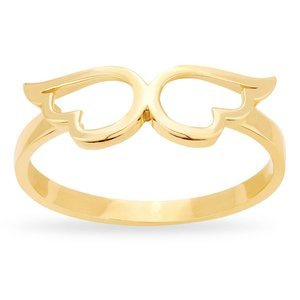 Złoty pierścionek 333 skrzydła anioła