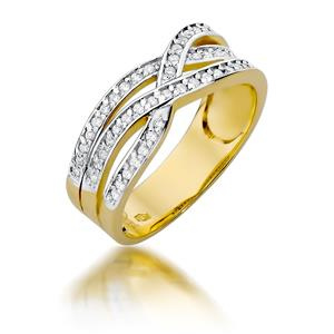 Złoty pierścionek zaręczynowy 585 brylant 0,27 ct