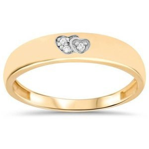 Złoty pierścionek zaręczynowy 585 serce ozdobione cyrkoniami