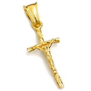 Złoty wisiorek krzyżyk z Jezusem próba 585 