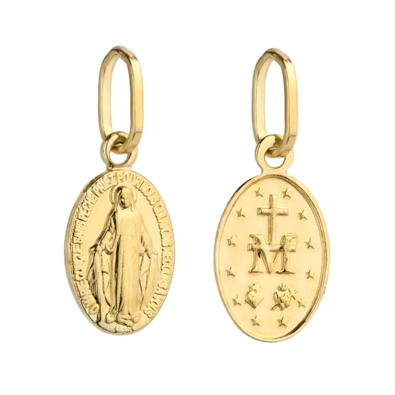 Cudowny Medalik złoty owalny dwustronny pr. 585 