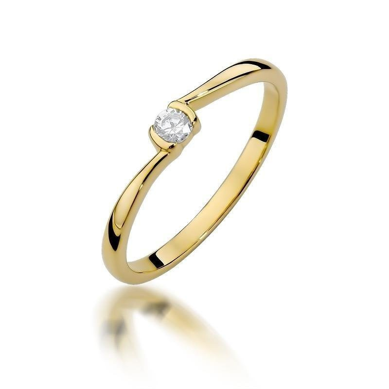Pierścionek zaręczynowy ze złota 585 diament 0,09 ct