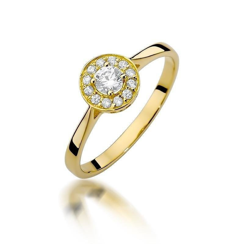 Pierścionek zaręczynowy ze złota 585 z diamentem 0,25 ct