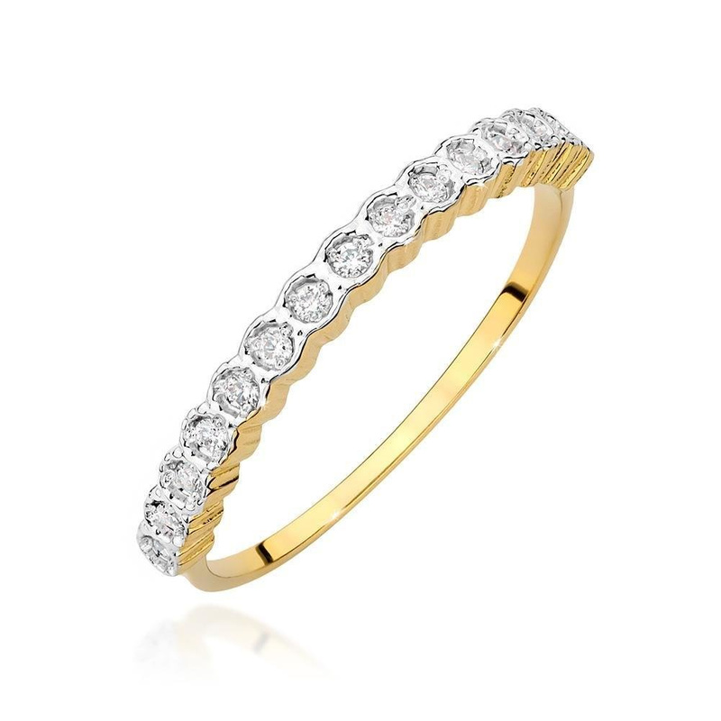 Pierścionek złoty zaręczyny złoto 585 obrączka z diamentem 0,13 ct