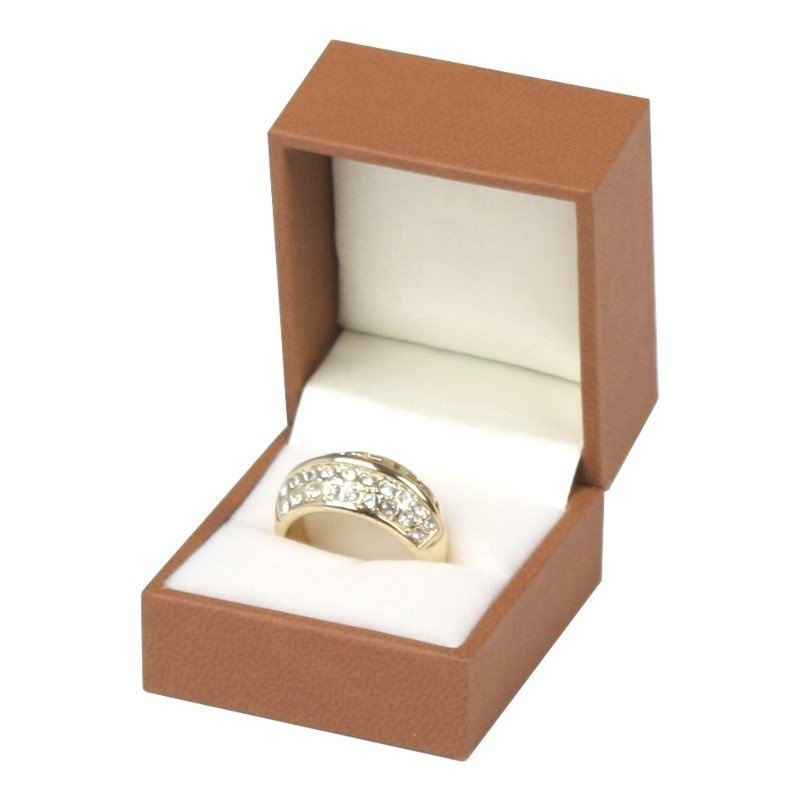 Pudełko na pierścionek zaręczynowy brązowe