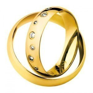 Ślubne obrączki złoto 585 Amare Promise z cyrkoniami