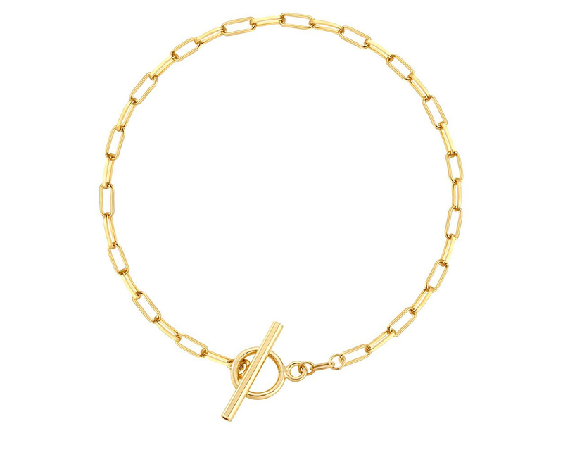 Srebrna bransoletka 925 CHOKER złocony modny łańcuch Toggle