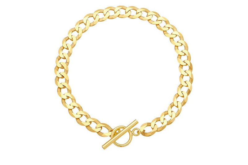 Srebrna bransoletka 925 złocony modny łańcuch pancerka Toggle