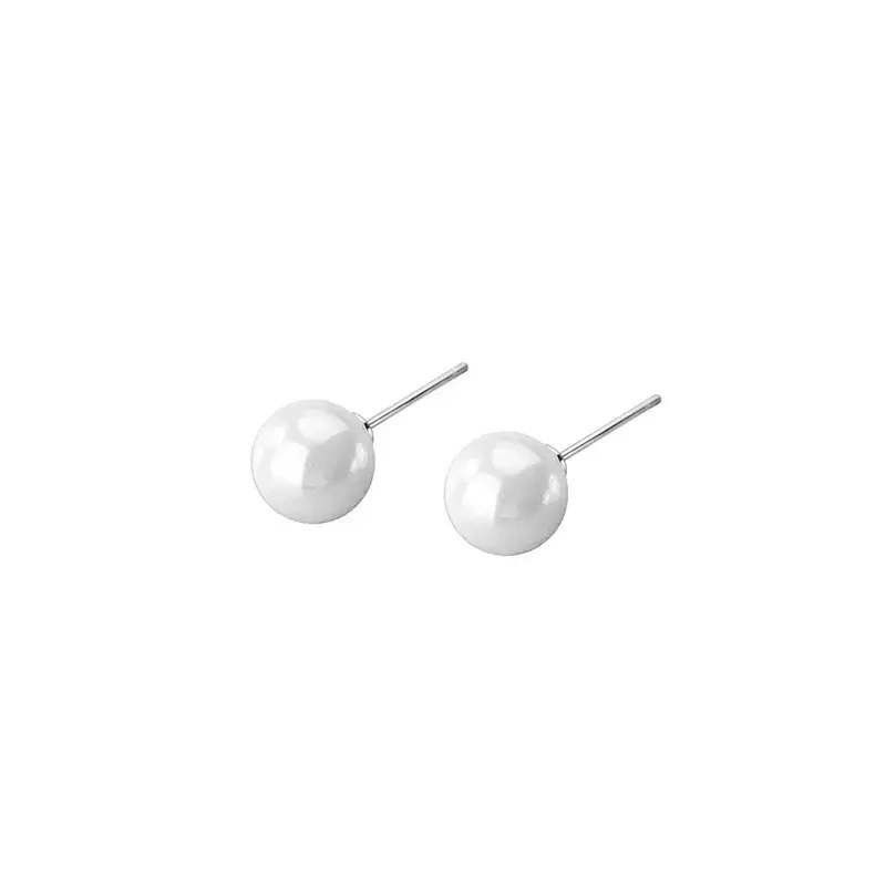 Srebrne kolczyki 925 białe perły 5 mm