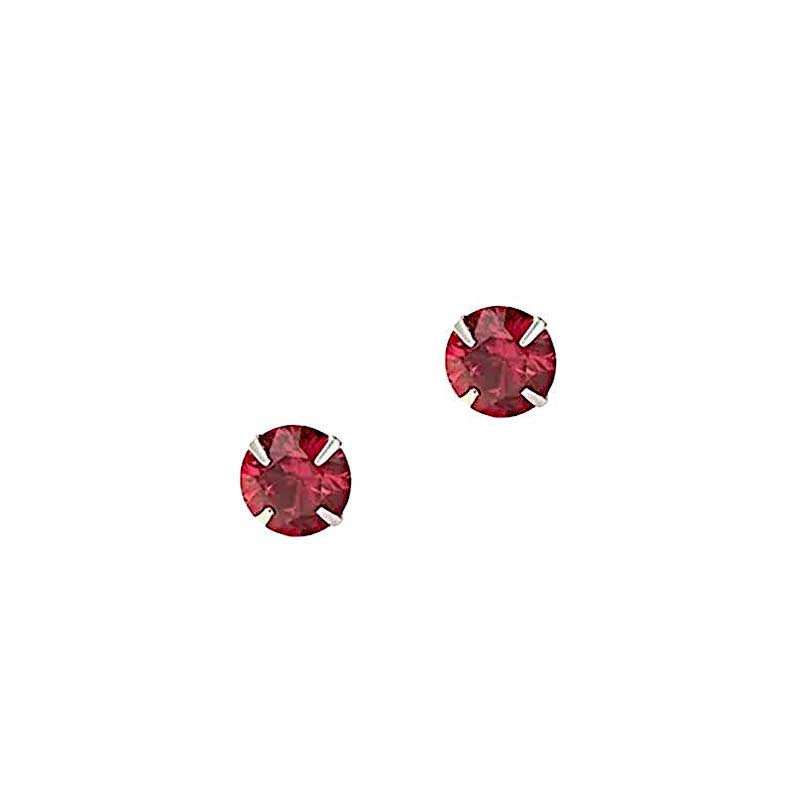Srebrne kolczyki 925 wkrętki rubinowe cyrkonie