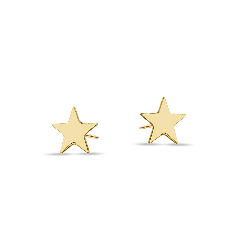 Srebrne kolczyki gwiazd 925 złocone gwiazdki 7 mm