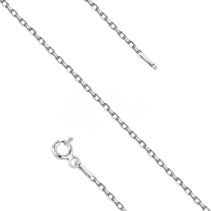 Srebrny diamentowany łańcuszek klasyczny splot Ankier 45 cm