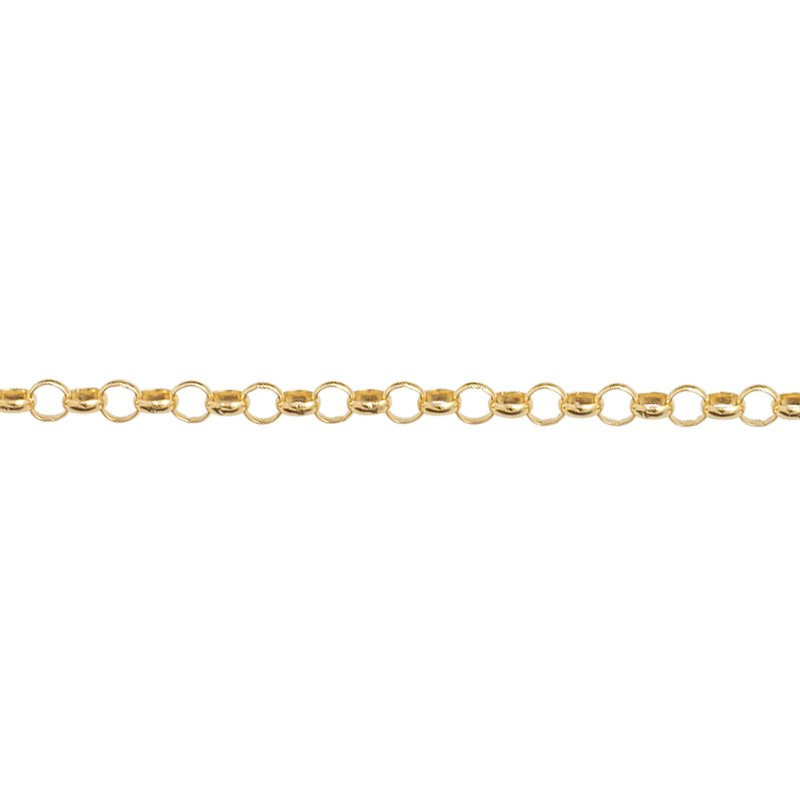 Srebrny pozłacany łańcuszek ROLO 45 cm