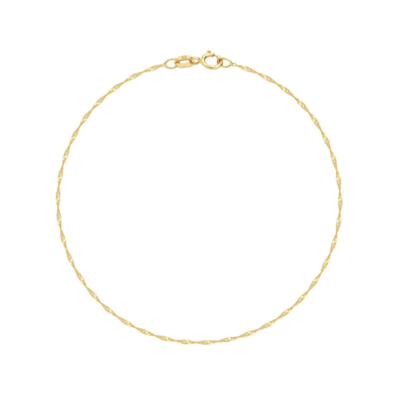 Złota bransoletka 585 klasyczny splot Singapur 19 cm